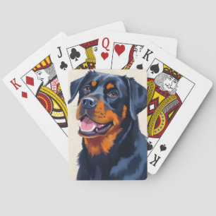 Rottweiler Hond Huisdier Schilderij Pokerkaarten