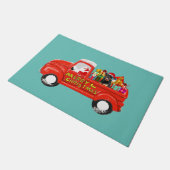 Rottweiler Hond in Kerst Leveringsvrachtwagen Deurmat (Schuin)