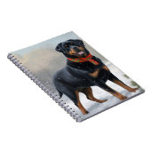 Rottweiler Hond in Sneeuw Kerstmis Notitieboek (Rechterzijde)