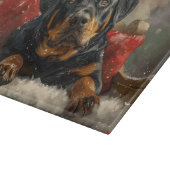Rottweiler Hond Kerst Feestelijk Snijplank (Hoek)