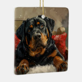 Rottweiler Hond Kerstfeest Keramisch Ornament (Rechts)