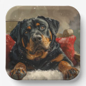Rottweiler Hond Kerstfeest Papieren Bordje (Voorkant)