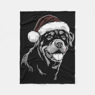 Rottweiler hond kerstman hoed Kerstmis Xmas pyjama Fleece Deken