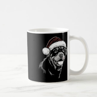Rottweiler hond kerstman hoed Kerstmis Xmas pyjama Koffiemok