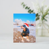 Rottweiler Hond Kerstmis Schilderij Feestdagenkaart (Staand voorkant)