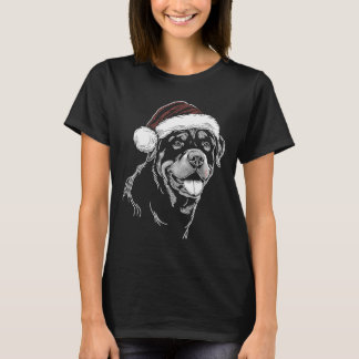 Rottweiler hond kerstmuts kerstmis Kerstmis pyjama T-shirt