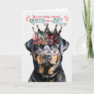 Rottweiler-hond Koningin voor een Dag Grappige Ver Kaart