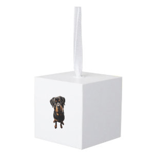 Rottweiler hond kubus ornament