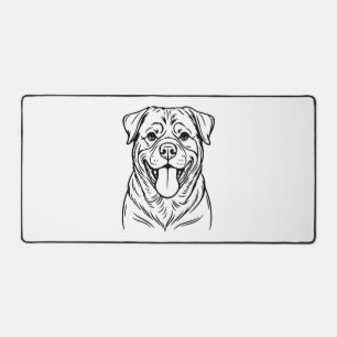 Rottweiler-hond lijnkunst � minimalistische kunstl bureaumat