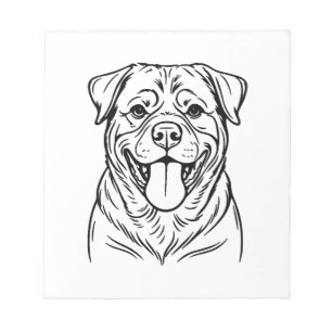 Rottweiler-hond lijnkunst � minimalistische kunstl notitieblok