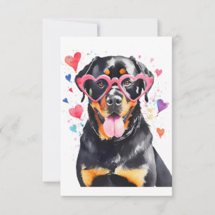 Rottweiler Hond met Hartbril Bedankkaart