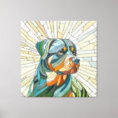 Rottweiler hond - mozaïekkunst canvas afdruk (Voorkant)