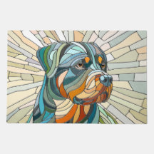 Rottweiler hond - mozaïekkunst