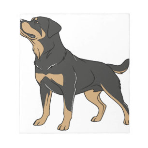 Rottweiler hond, Rottweiler hond staand Notitieblok