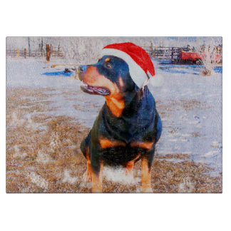 Rottweiler Hond Schilderen Glas Snijplank