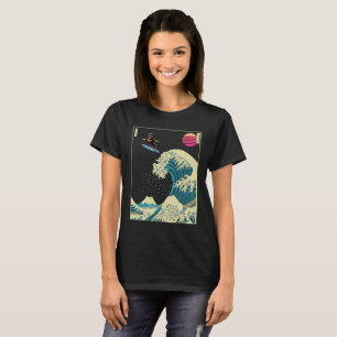 Rottweiler Hond Surfen op een Kanagawa golf Japans T-shirt