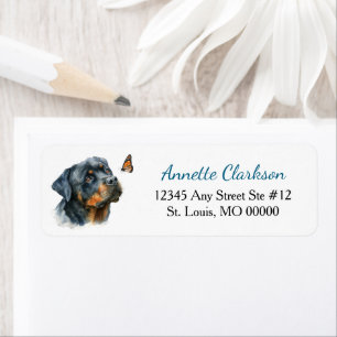 Rottweiler Hond Vlinder Wonder Etiket