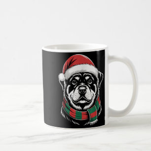 Rottweiler Hond Xmas Kerstmuts Sjaal Kerst Kostuum Koffiemok