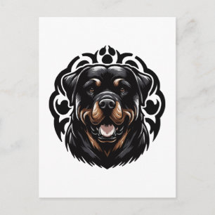Rottweiler Honden Gezicht Briefkaart
