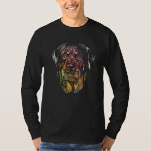 Rottweiler Honden Gezicht Portret Schilderen Hond T-shirt