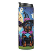 Rottweiler Honden Pompoen Halloween Grappig Thermosbeker (Geroteerd rechts)
