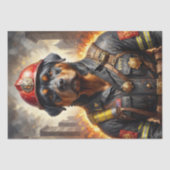 Rottweiler Hondenbrandweerman - Decoupage - Tissuepapier (Voorkant)