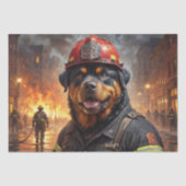 Rottweiler Hondenbrandweerman - Decoupage - Tissuepapier (Voorkant)