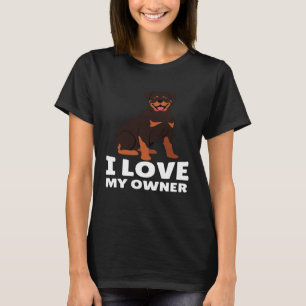 Rottweiler Hondeneigenaar Ik hou van mijn eigenaar T-shirt