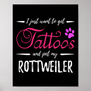 Rottweiler Hondenliefhebber Tattoo Funny Dog Mom G Poster