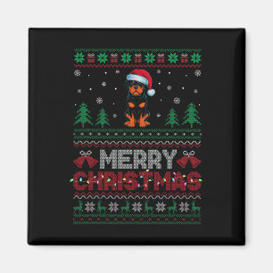 Rottweiler Hondenliefhebbers Santa Hat Kerstboom L Magneet