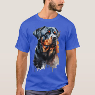 Rottweiler Hondenportret waterverf T-shirt