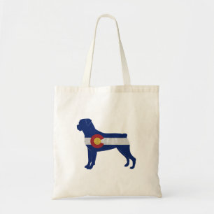 Rottweiler Hondenras Colorado Flag Silhouette Tote Bag