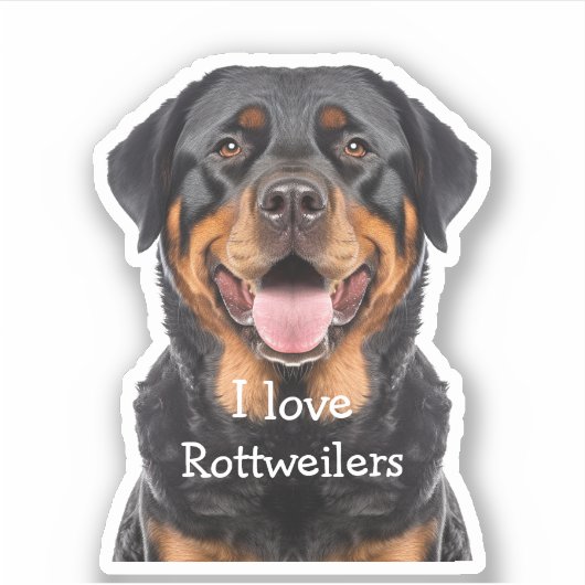 Rottweiler Hondenras Cutout Stickers (Voorkant)