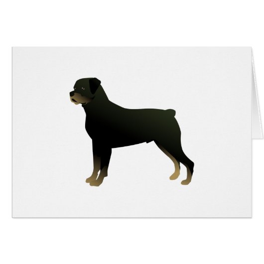 Rottweiler Hondenras Silhouette kaart (Voorkant Horizontaal)