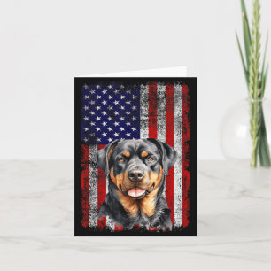 Rottweiler-hondliefhebber Amerikaanse vlag 4 juli Kaart