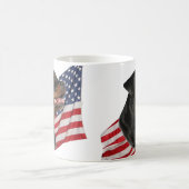 Rottweiler hoofd en Amerikaanse vlag Koffiemok (Center)