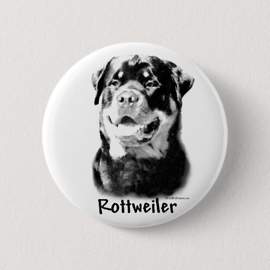 Rottweiler Houtskool - Button (Voorkant)