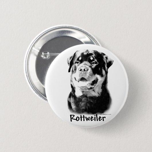 Rottweiler Houtskool - Button (Voorkant /achterkant)