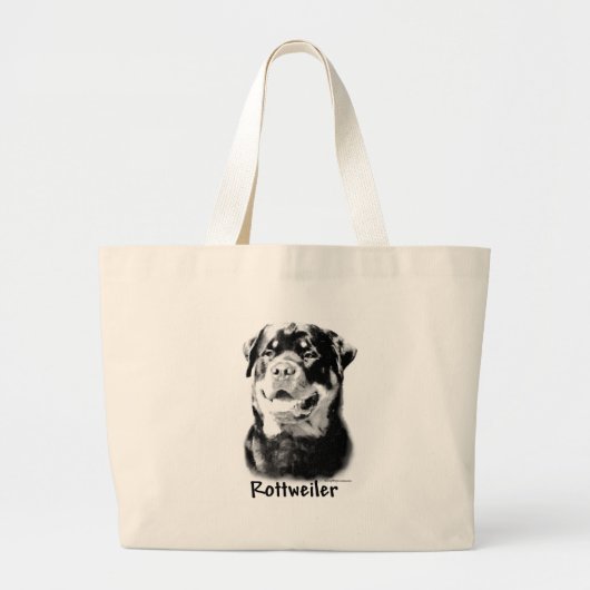 Rottweiler houtskool grote tote bag (Voorkant)