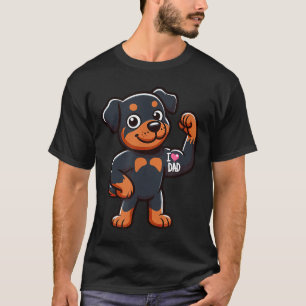Rottweiler I Love Dad Funny Dog Tattoo _1 T-shirt