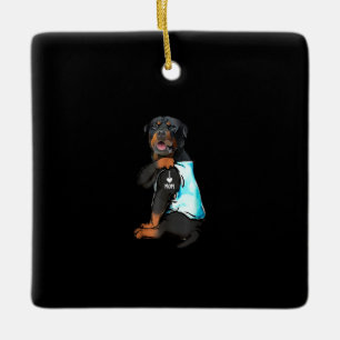 Rottweiler I Love Mam Tattoo Keramisch Ornament