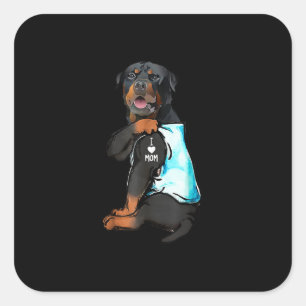 Rottweiler I Love Mam Tattoo Vierkante Sticker