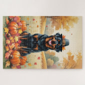 Rottweiler in de herfst verlaat de Thanksgiving Legpuzzel (Horizontaal)