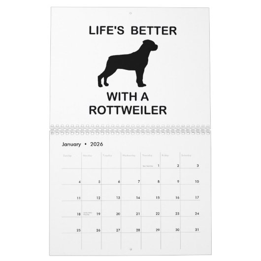Rottweiler Kalender (Jan 2026)