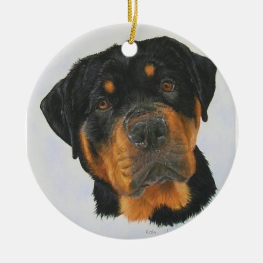 Rottweiler Keramisch Ornament (Voorkant)