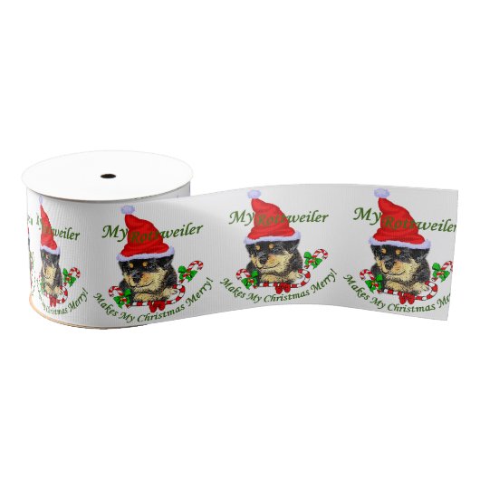 Rottweiler-kerst Grosgrain Lint (Spoel)