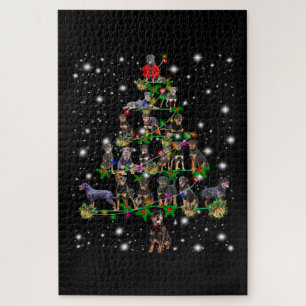 Rottweiler-kerstboom met vlieglicht legpuzzel