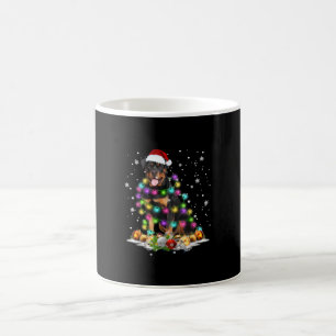Rottweiler kerstboomverlichting koffiemok