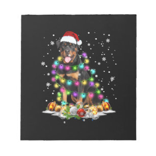 Rottweiler kerstboomverlichting notitieblok