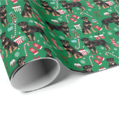 Rottweiler-kerstdog-papier Cadeaupapier (Rol Hoek)